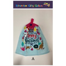 Crochet Top Hand Towel / Tea Towel - Merry Christmas Crochet Top Hand Towel / Tea Towel - Merry Christmas